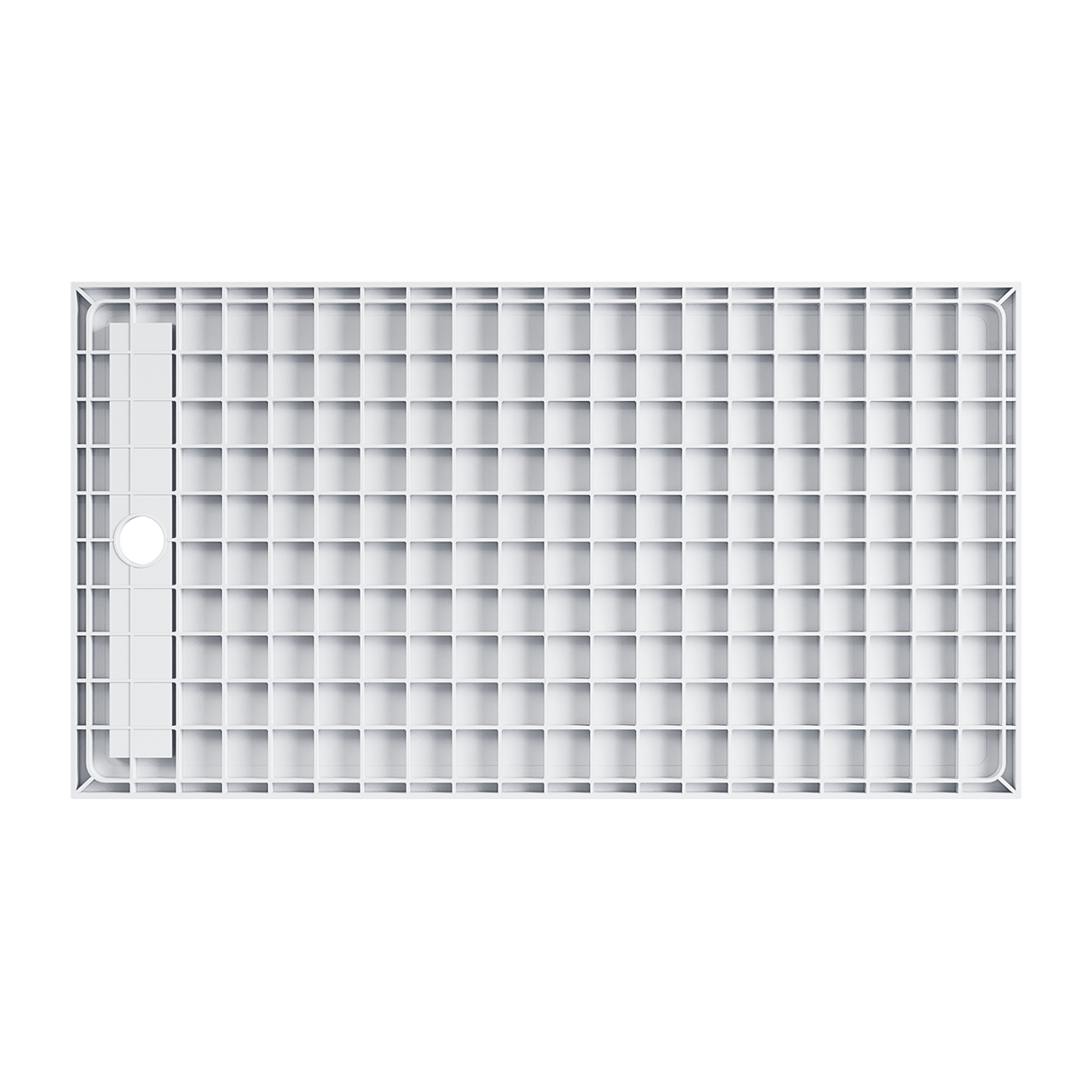 SUNNY SHOWER 32 in. W x 60 in. D x 4 in. H White Right Drain Rectangular Base