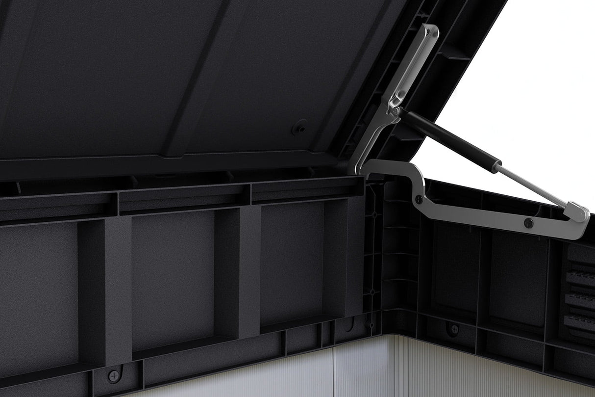 Keter Premier XL Outdoor All Weather Patio Garden Storage Shed, Light Grey