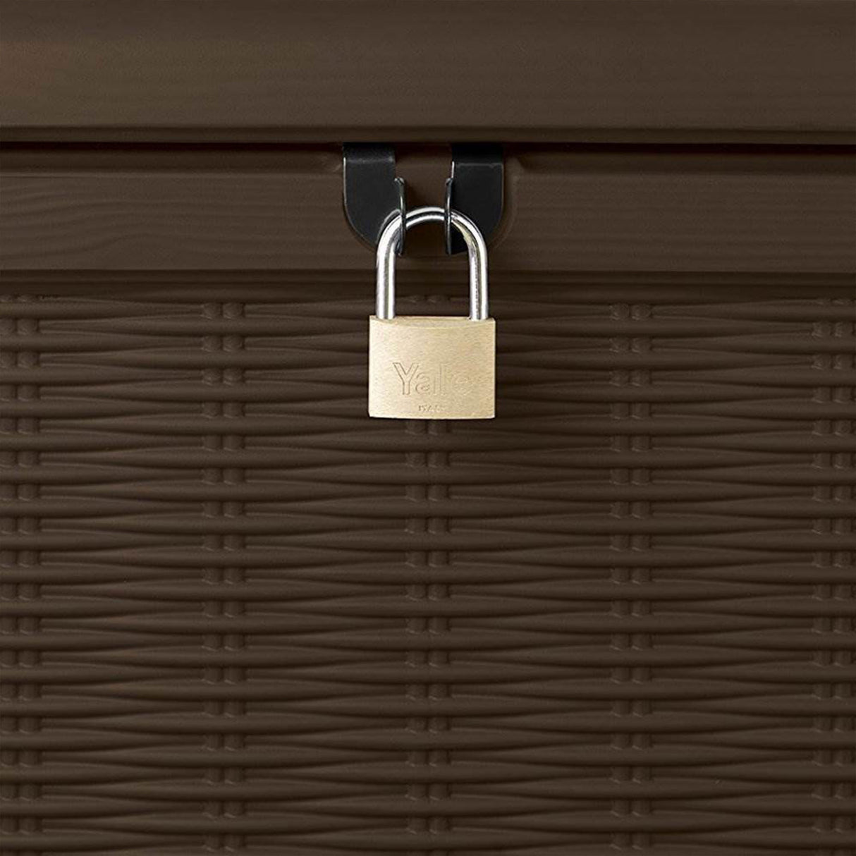 Keter Borneo 110 Gal Rattan Resin Patio Storage Deck Box & Bench (2 Pack)