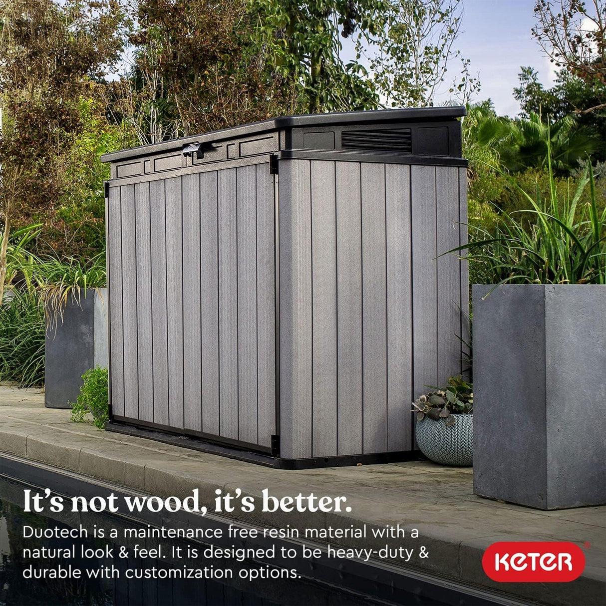 Keter Elite Store Outdoor Storage Shed 4.6 by 2.7 Foot, Deco Grey