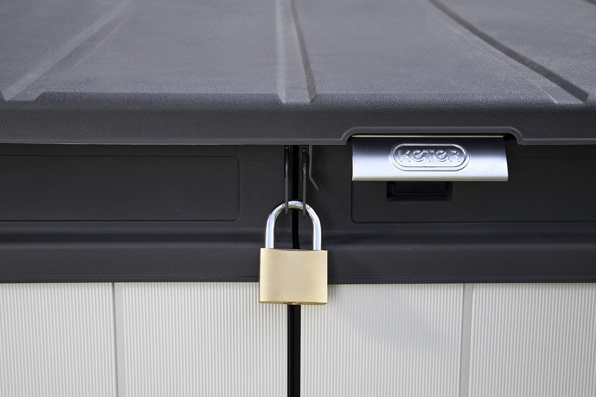 Keter Premier XL Outdoor All Weather Patio Garden Storage Shed, Light Grey