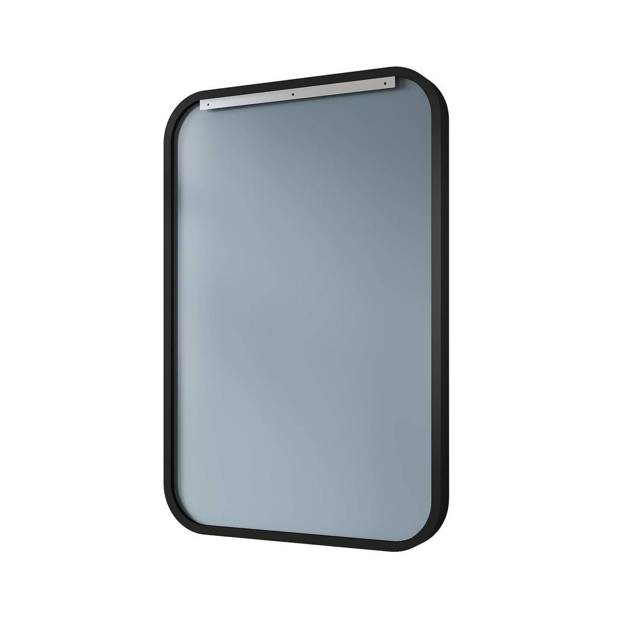 ELEGANT Round Corner Vanity Mirror Wall-Mounted 24 in. W x 36 in. L Brushed Metal