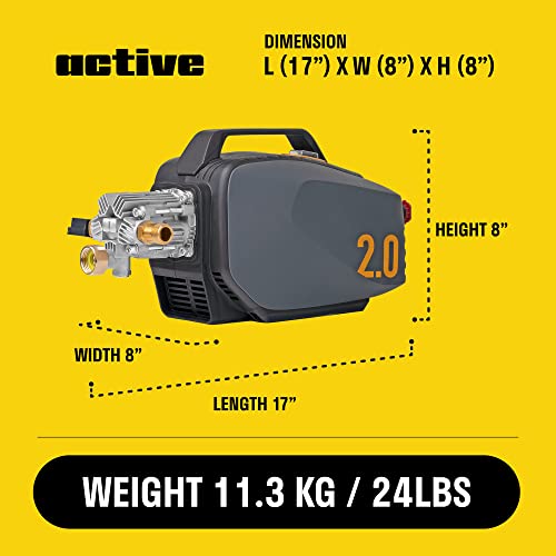 Active 2.0 Electric Pressure Washer - 2.0 GPM Flow and 1800 PSI Peak Pressure