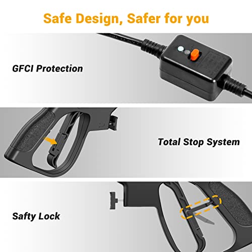 Rock&Rocker Powerful Electric Pressure Washer, 1950PSI Max 1.58 GPM