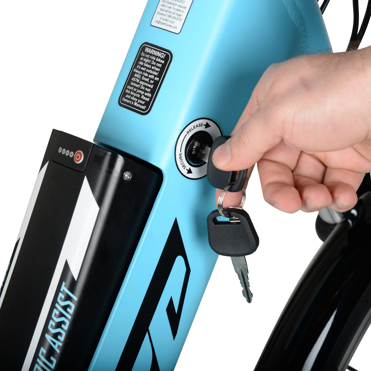 Hyper Bicycles E-Ride 700C 36V Electric Commuter E-Bike for Adults, Pedal-Assist, 250W Motor, Blue