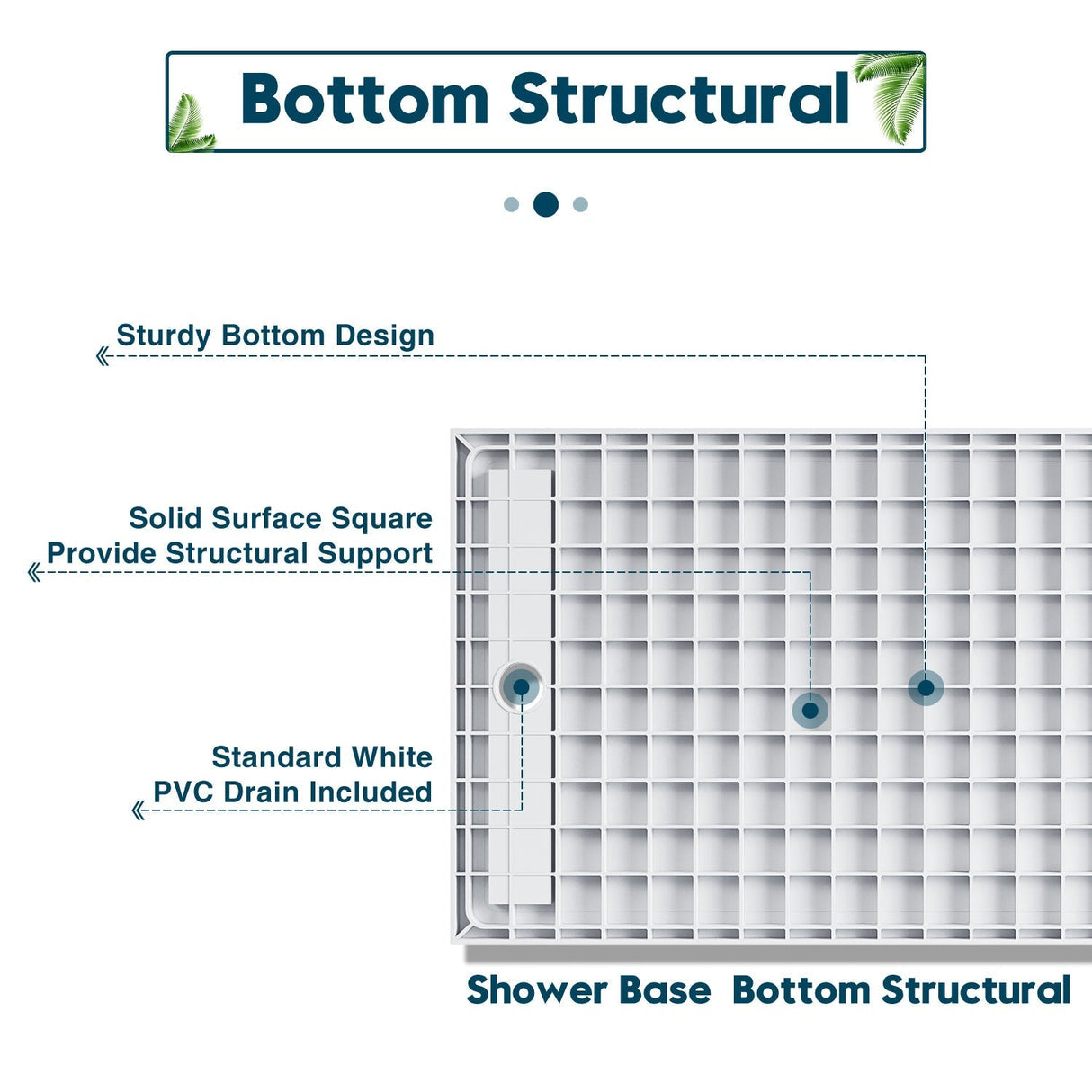 SUNNY SHOWER 32 in. D x 4 in. H White Left Drain Rectangular Base