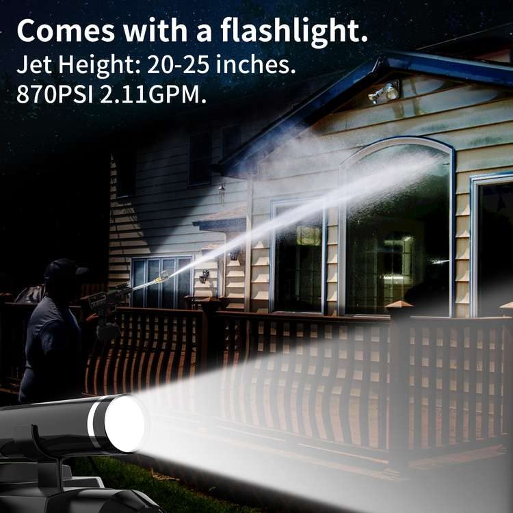 21V Cordless Pressure Washer, Max 870PSI, 2.11GPM