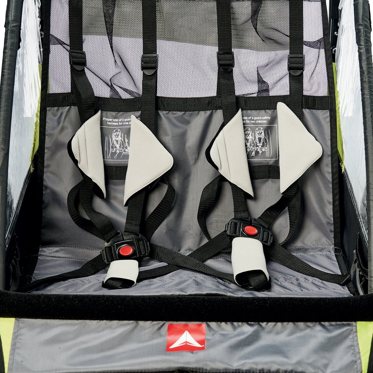 Allen Sports Deluxe 2-Child Bicycle Trailer & Stroller, max capacity 100 lbs, Model AS2, Green