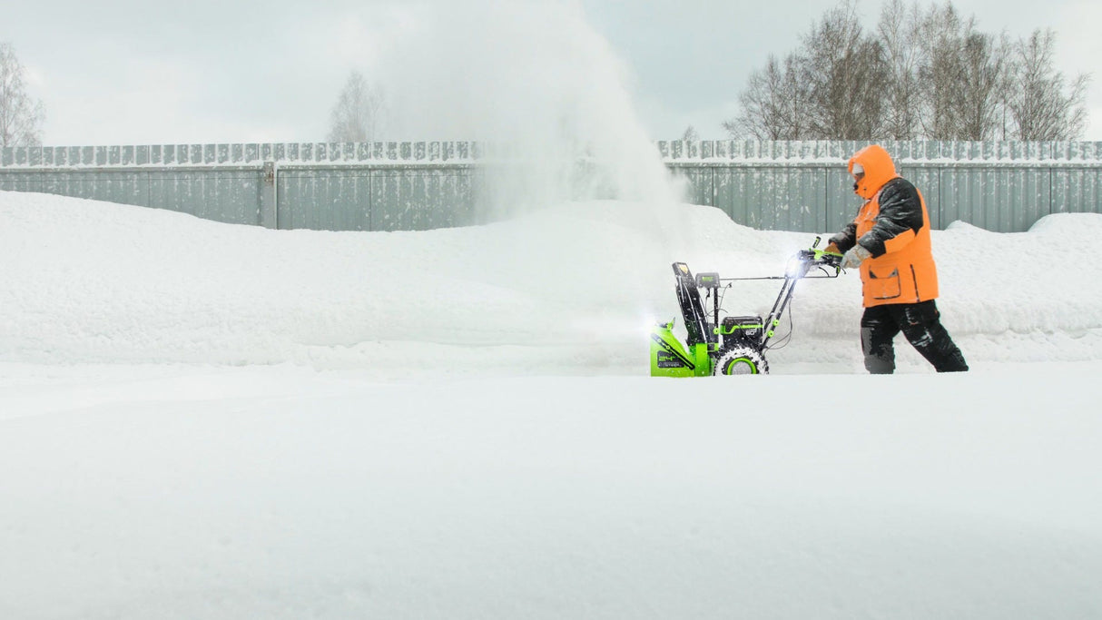 60V 24" Two-Stage Snow Blower with (2) 8.0 Ah Batteries and Dual-Port Charger