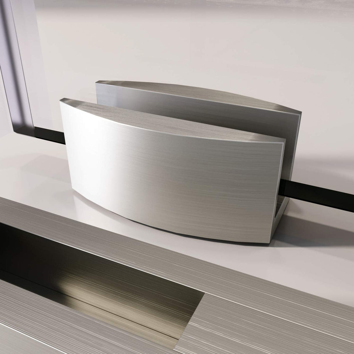 ELEGANT Frameless Sliding Shower Doors 64 in. W x 72 in. H Brushed Nickel Finish