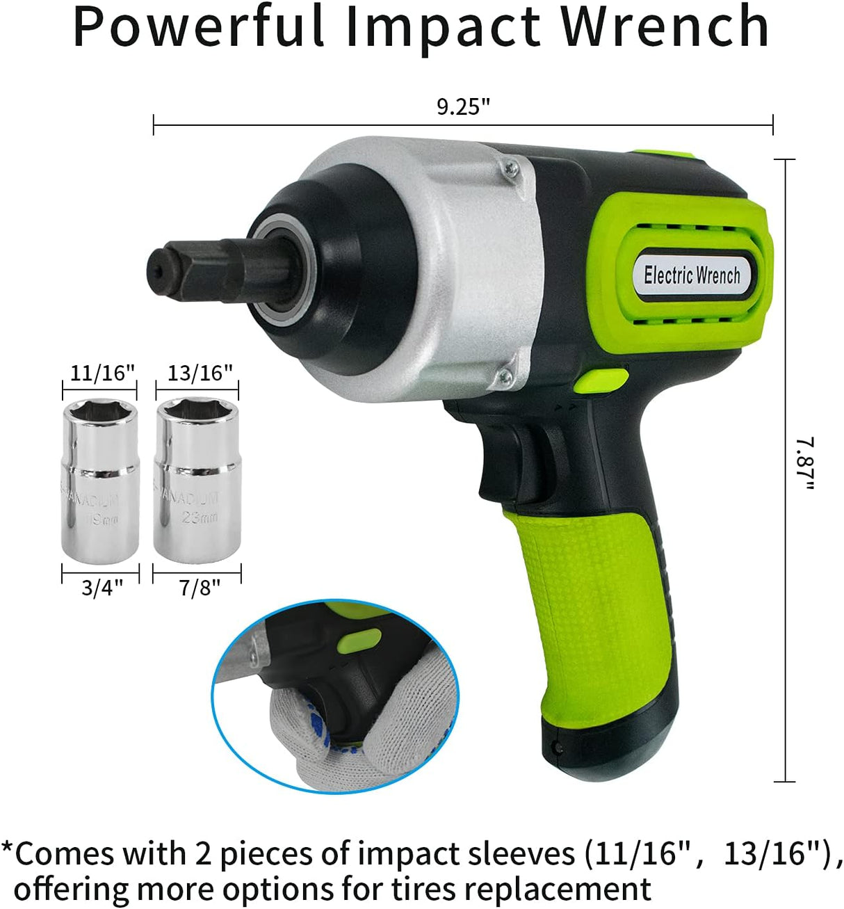 E-HEELP Electric Car Jack Kit 5Ton 12V Car Jack Hydraulic (Lifting Range: 6.1-20.86 inch) with Impact Wrench & Inflator for Car SUV Sedan MPV with LCD & Tire Pressure Display