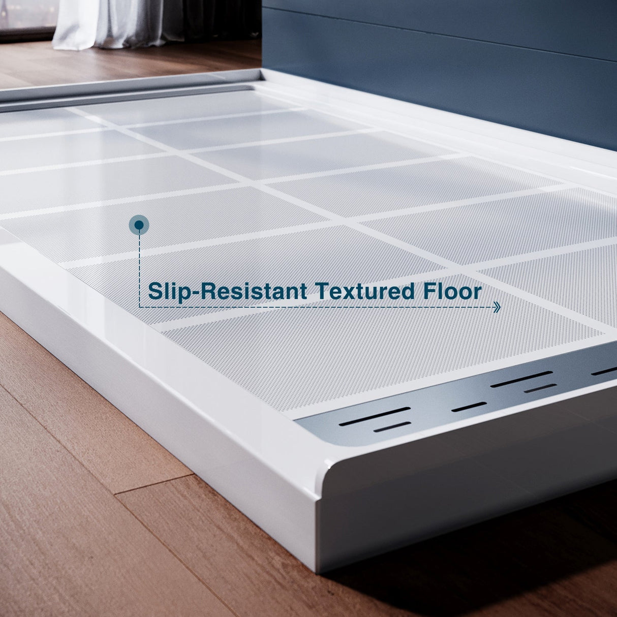 SUNNY SHOWER 32 in. W x 48 in. D x 4 in. H White Right Drain Rectangular Bases