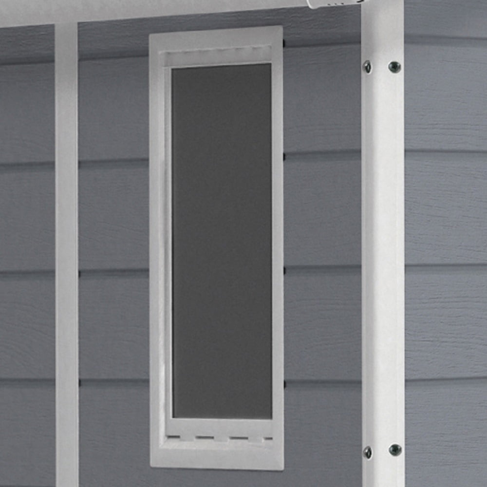 Keter Manor 4' x 6' Resin Storage Shed, All-Weather Plastic Outdoor Storage, Gray and White