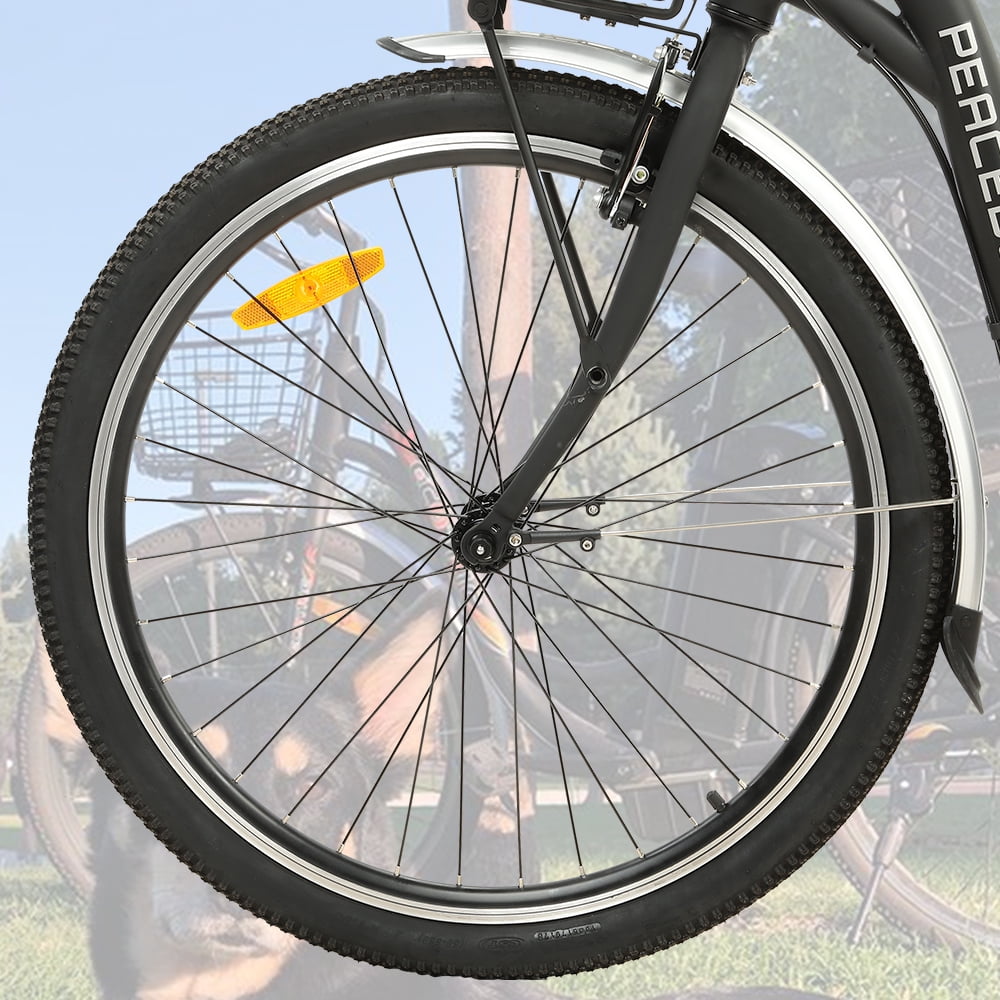 ECOTRIC Electric City 350 W Motor Cruiser Bicycle 26" 20 MPH Cityscape with Basket Removable Lithium Battery Step Through E-bike Commute for Adult Female Male Pedal Assist A-E516646