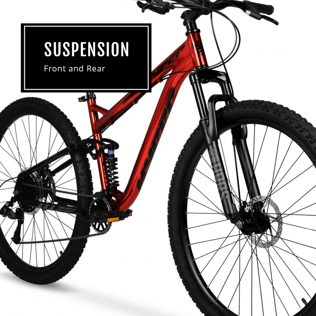 Hyper Bicycles Men's 29" Explorer Dual Suspension Mountain Bike, Red