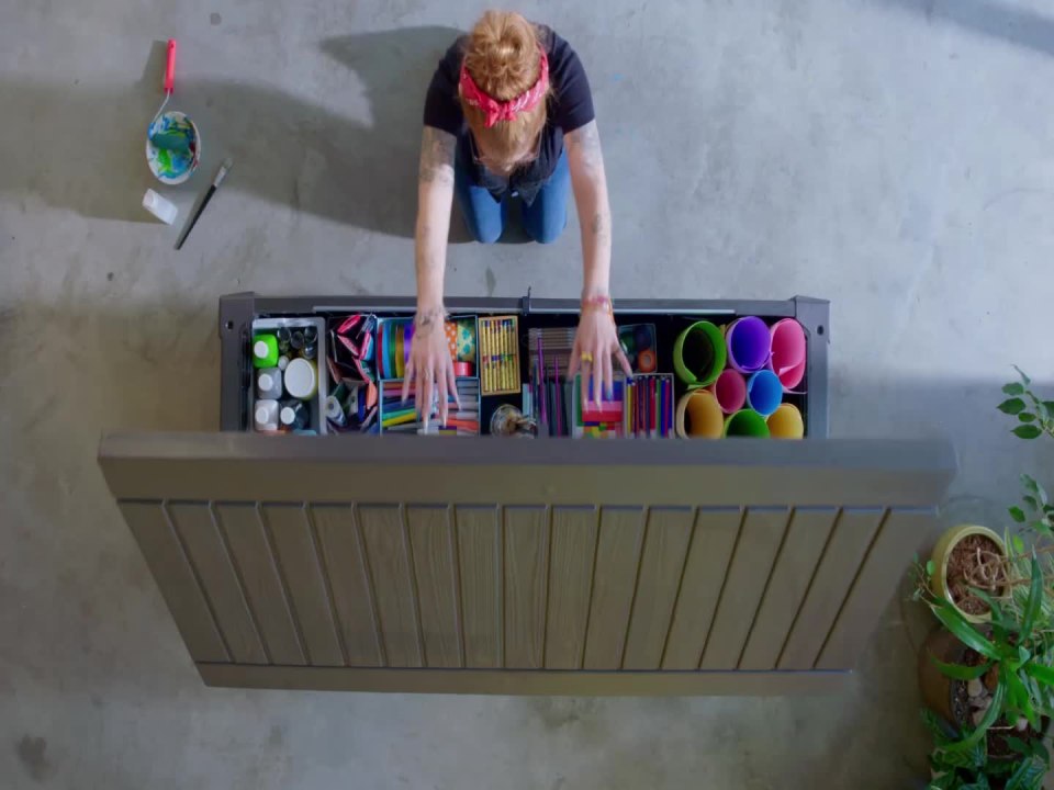 Keter Westwood 150 Gallon Outdoor Furniture Storage Deck Box, Espresso