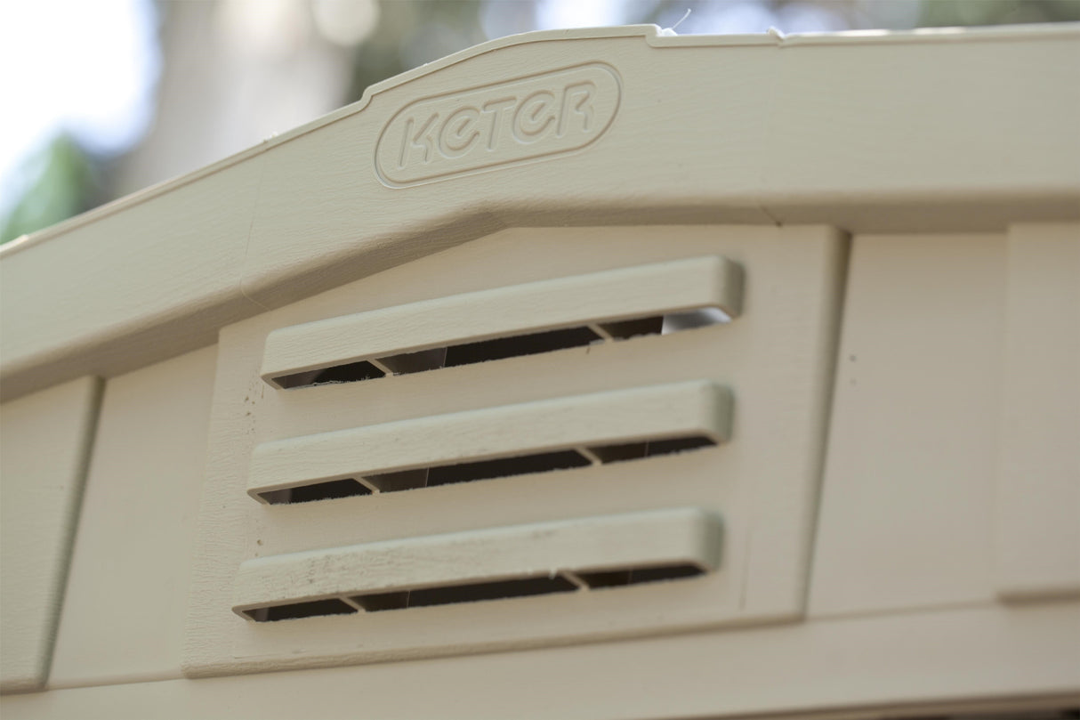 Keter Factor 6x 3 Outdoor Resin Shed, Lawn and Garden Storage, Beige and Taupe