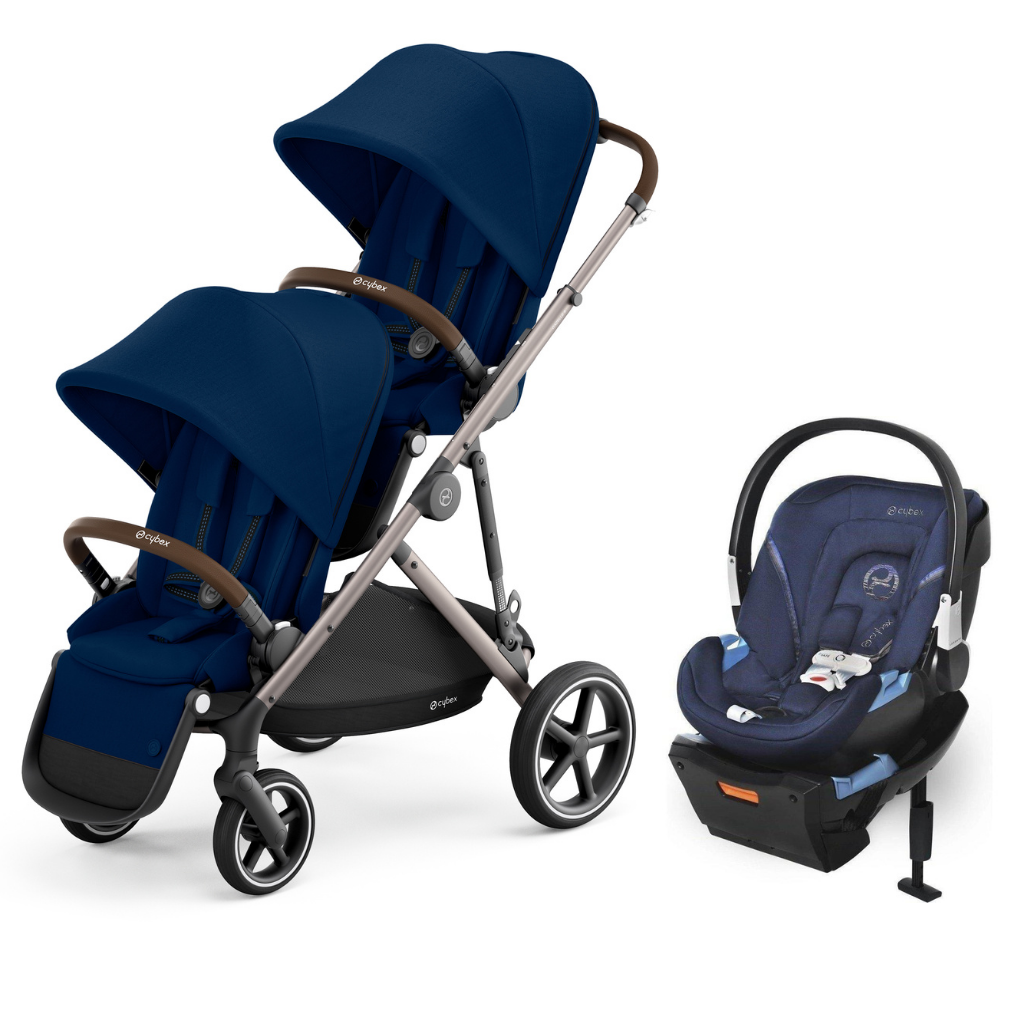 Cybex Gazelle S Double Stroller and Aton 2 Travel System