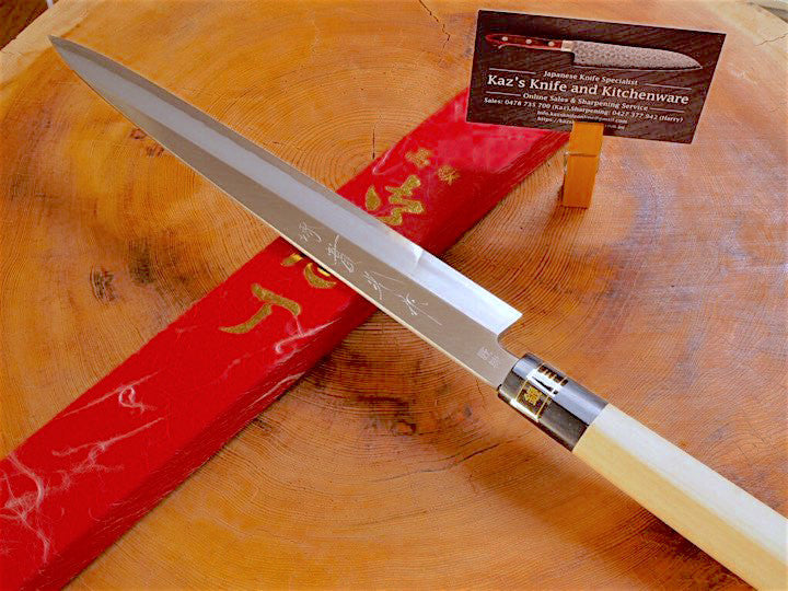 Sakai Jikko "Ginsan" Silver-3 Steel Sashimi Yanagiba Knife (24cm/27cm/30cm)