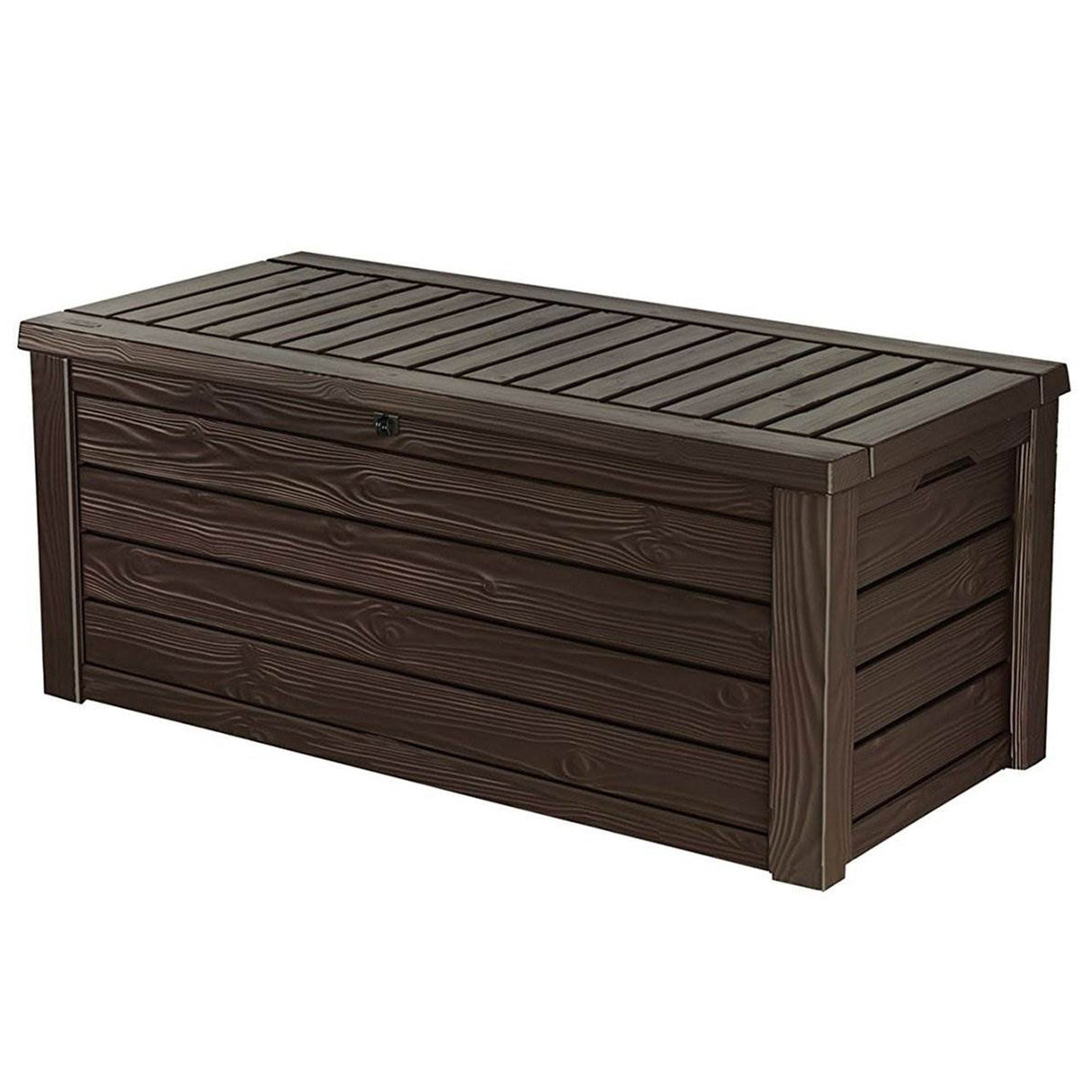 Keter Westwood Outdoor 150 Gal Deck Storage Box for Tools, Brown (2 Pack)