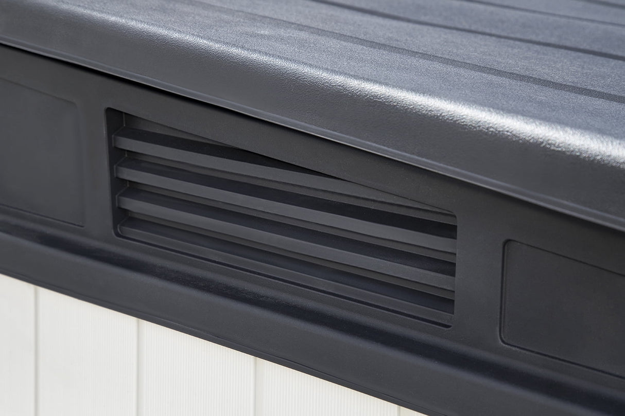 Keter Premier XL Outdoor All Weather Patio Garden Storage Shed, Light Grey