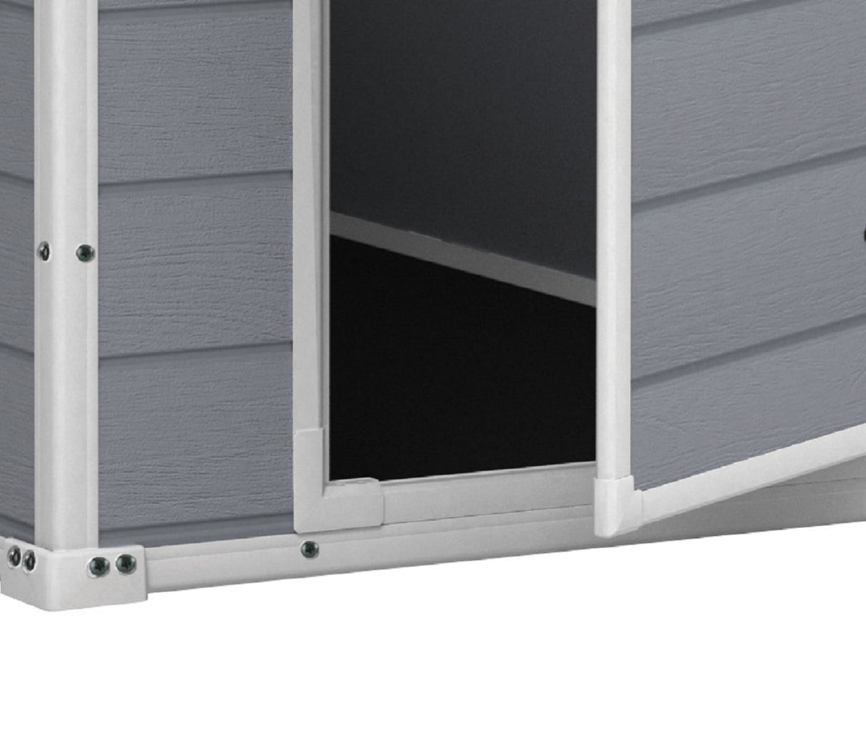 Keter Manor 4' x 6' Resin Storage Shed, All-Weather Plastic Outdoor Storage, Gray and White