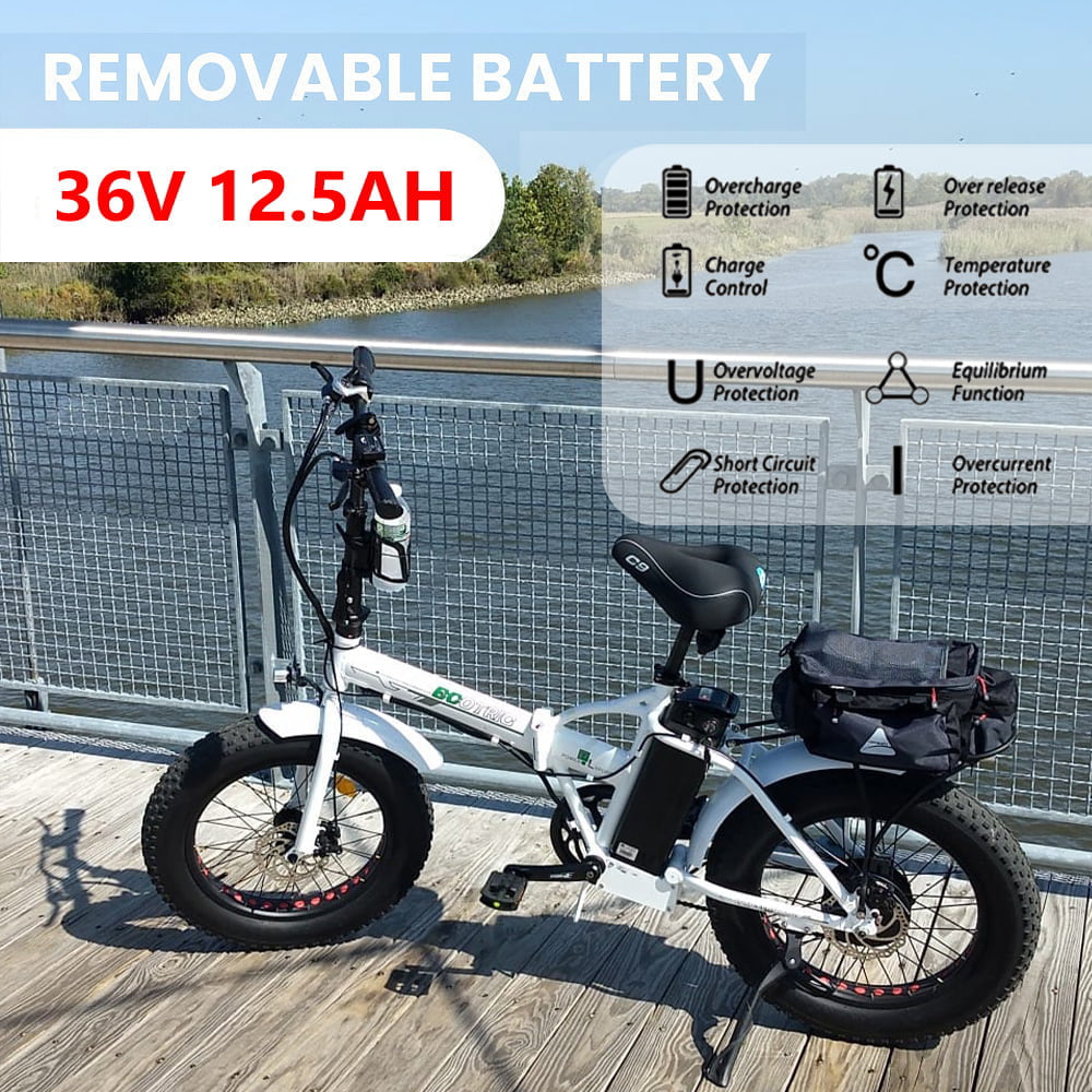 ECOTRIC Folding 20" Fat Tire Electric Bike 500 W Removable Battery Pedal Assist Power A-E516646