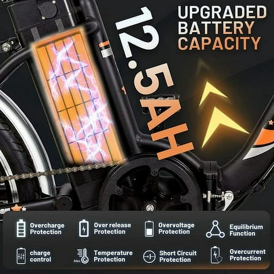 Ecotric E-Ride Electric Bike Trail Riding Ebike Girl Cruiser Foldable 20 inch Wheels 350W 36V Removable Battery 7 Speed City Commuter for Children A-E516646