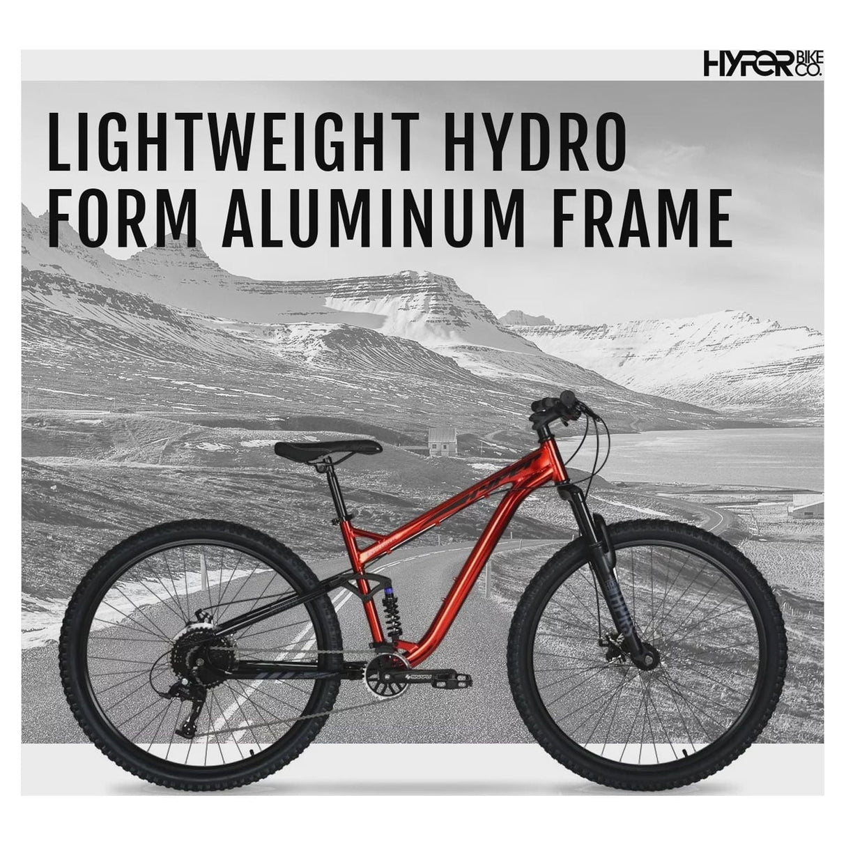 Hyper Bicycles Men's 29" Explorer Dual Suspension Mountain Bike, Red