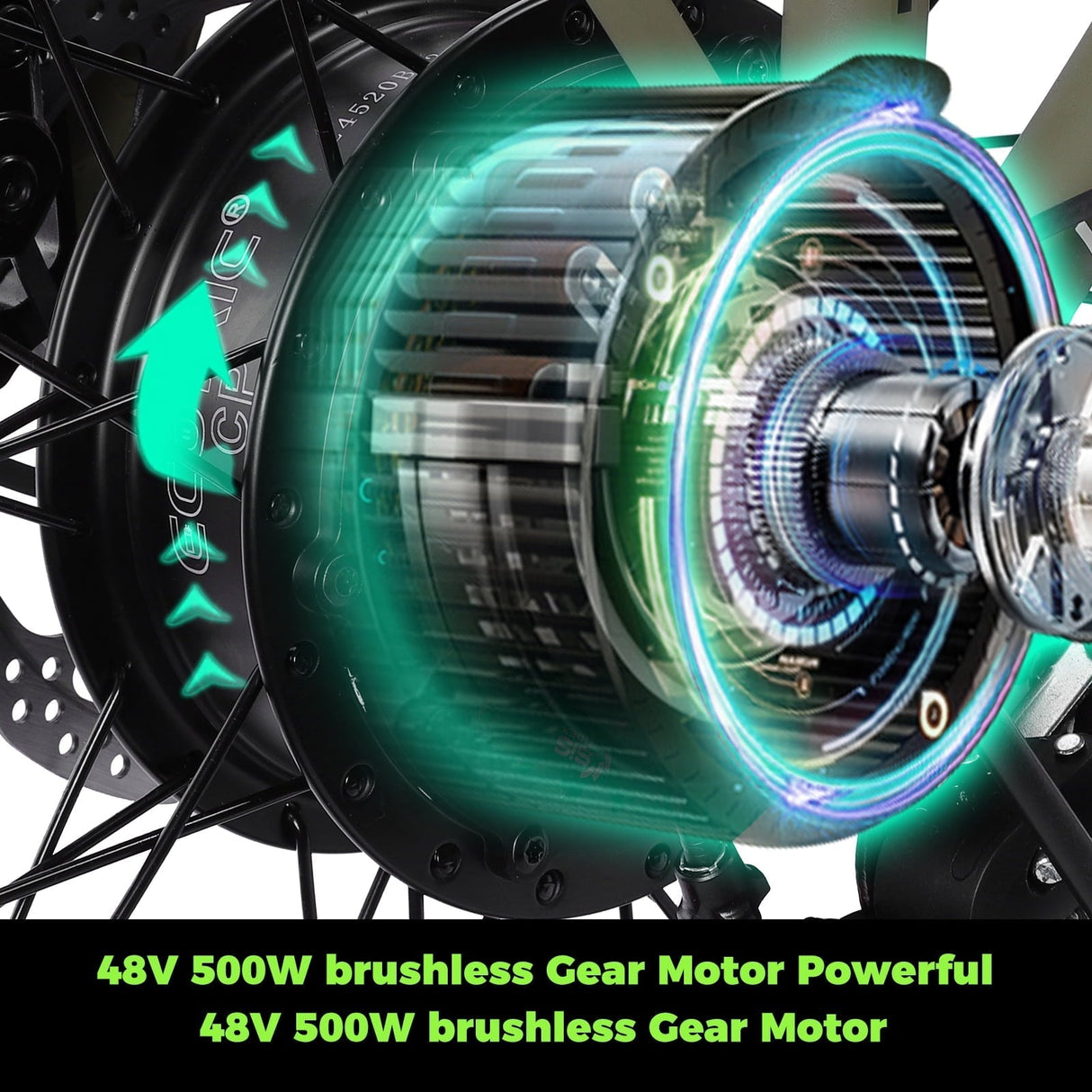 Ecotric 20" 48 V 500 W 15 AH Folding Electric Fat Tire Bicycle Bike City Ebike Black w/ Black A-E516646