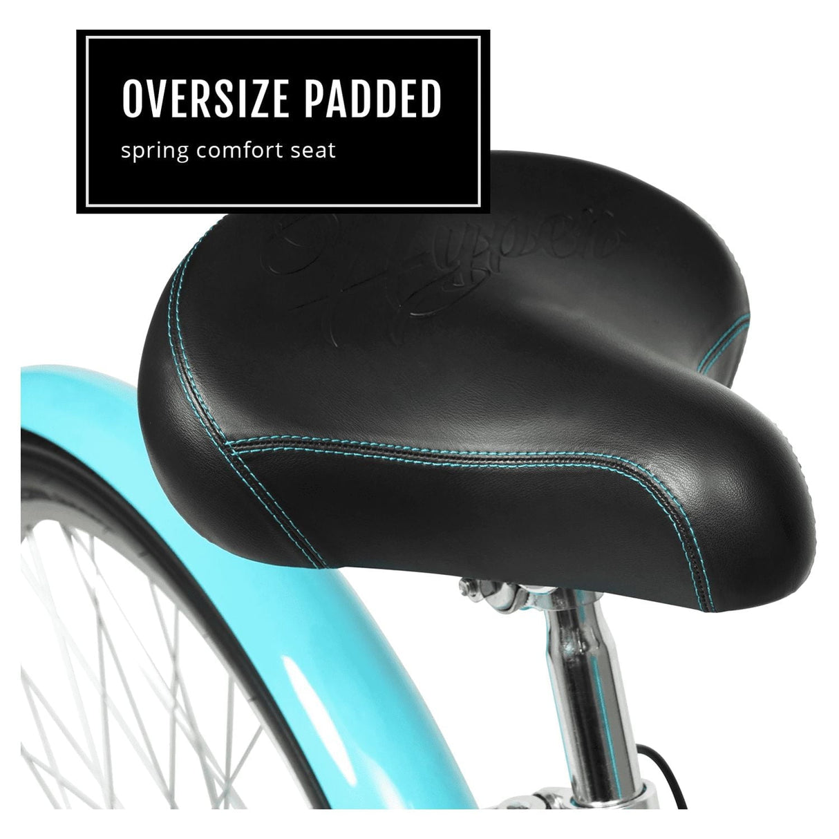 Hyper Bicycle 26" Woman's Commute Bike with Basket, Neon Teal