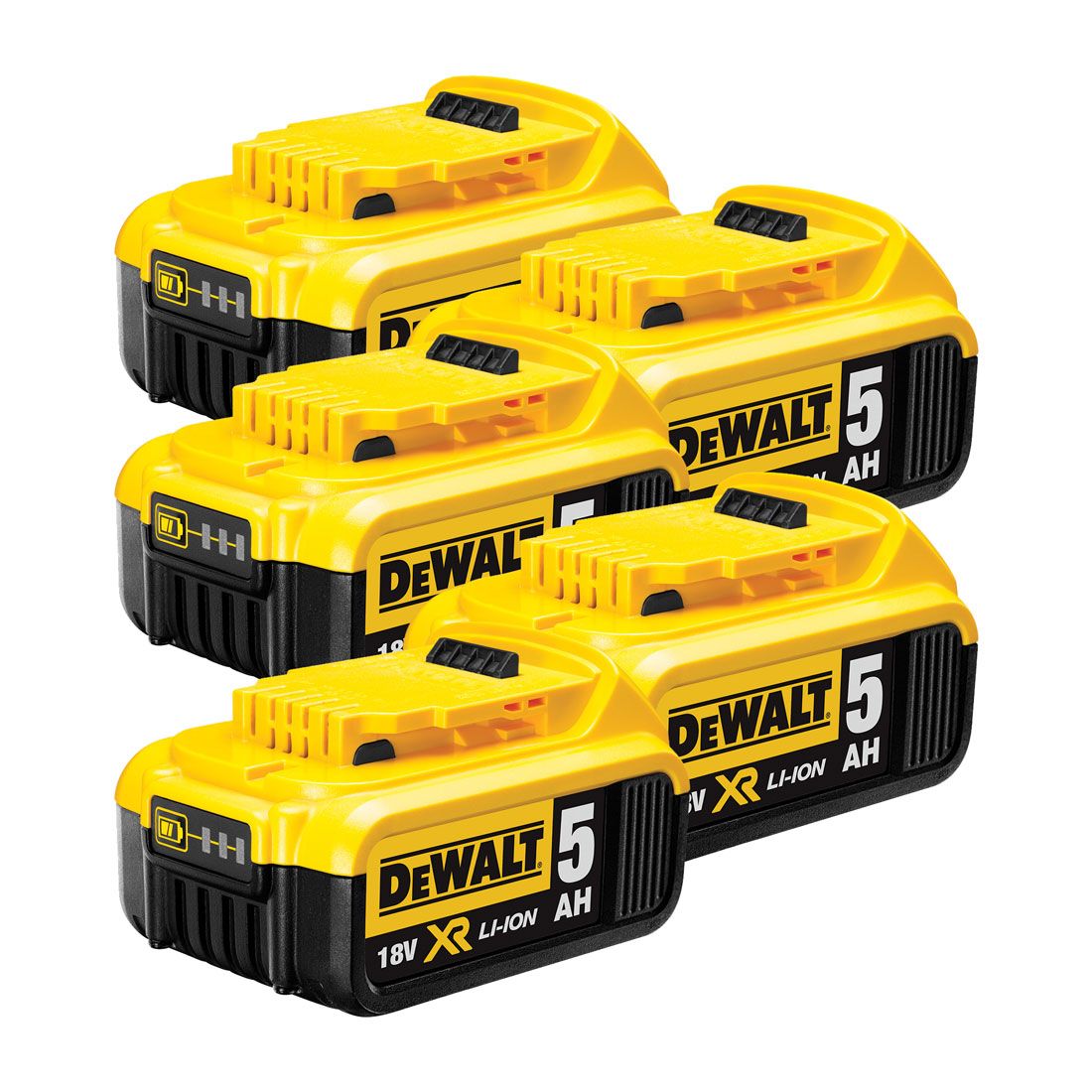 DeWalt DCB184X5 18v 5Ah Li-Ion XR Slide Battery x5 Pack