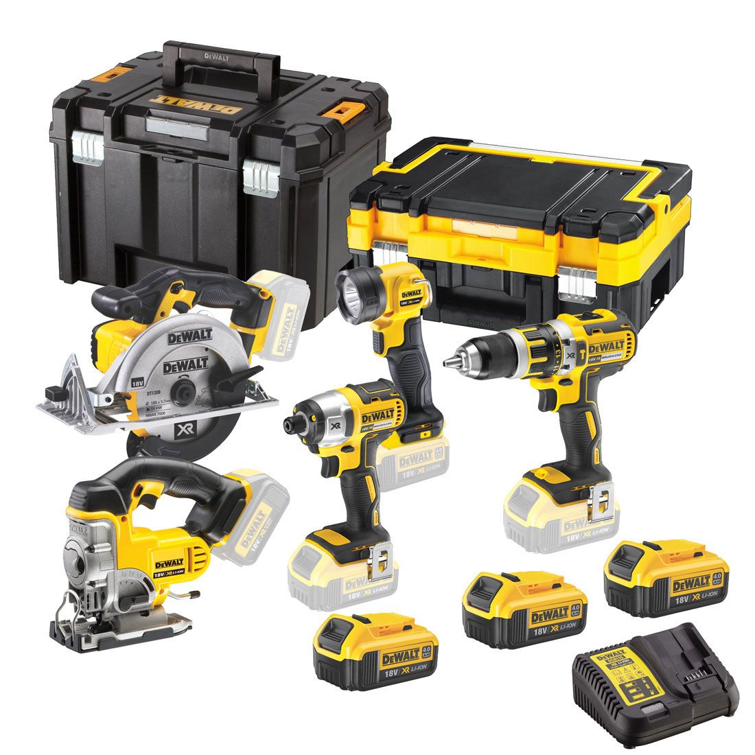 DeWalt DCK550M3T-GB 18v XR 5 Piece Cordless Tool Kit inc 3x 4.0Ah Batts