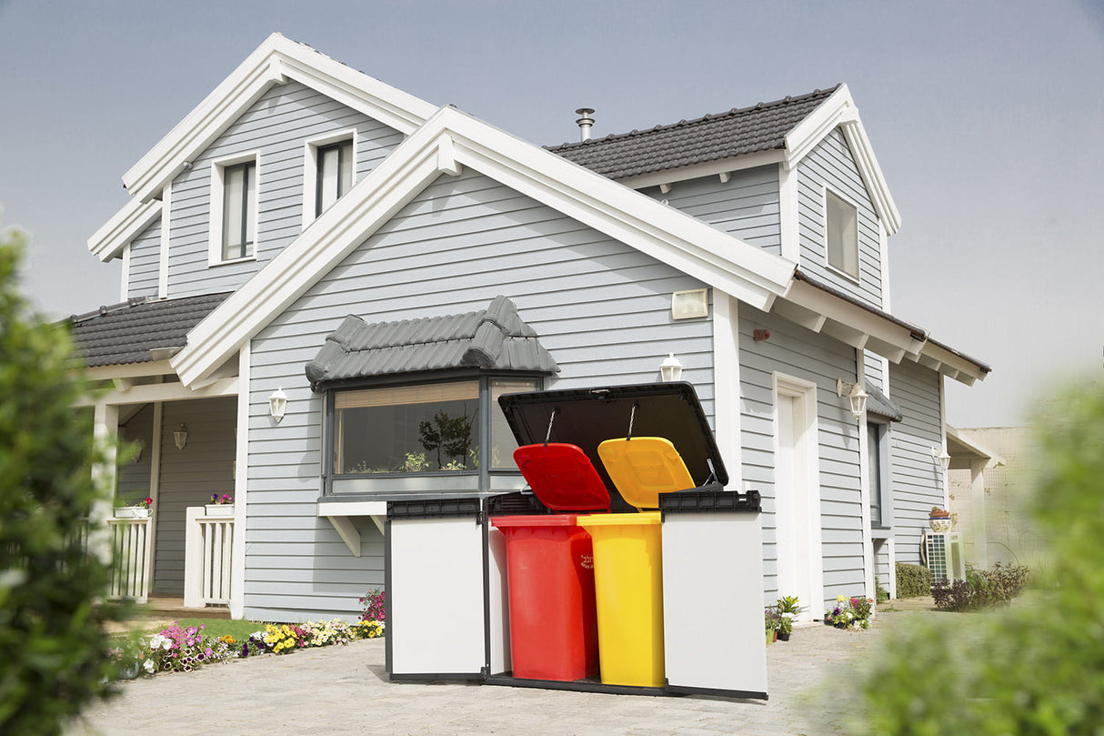 Keter Premier XL Outdoor All Weather Patio Garden Storage Shed, Light Grey