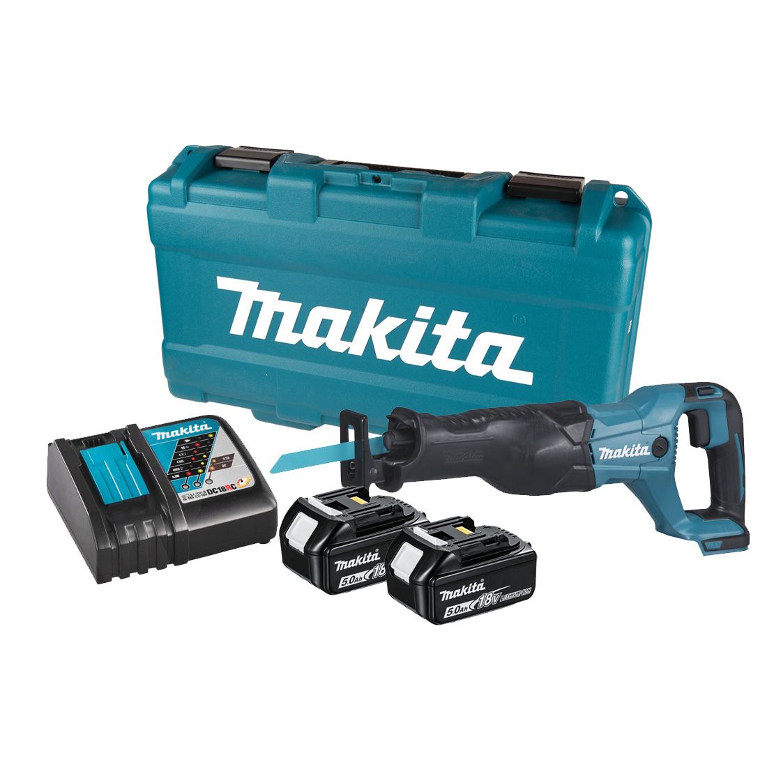 Makita DJR186RTE 18v LXT Cordless Reciprocating Saw Inc 2x 5.0Ah Batts