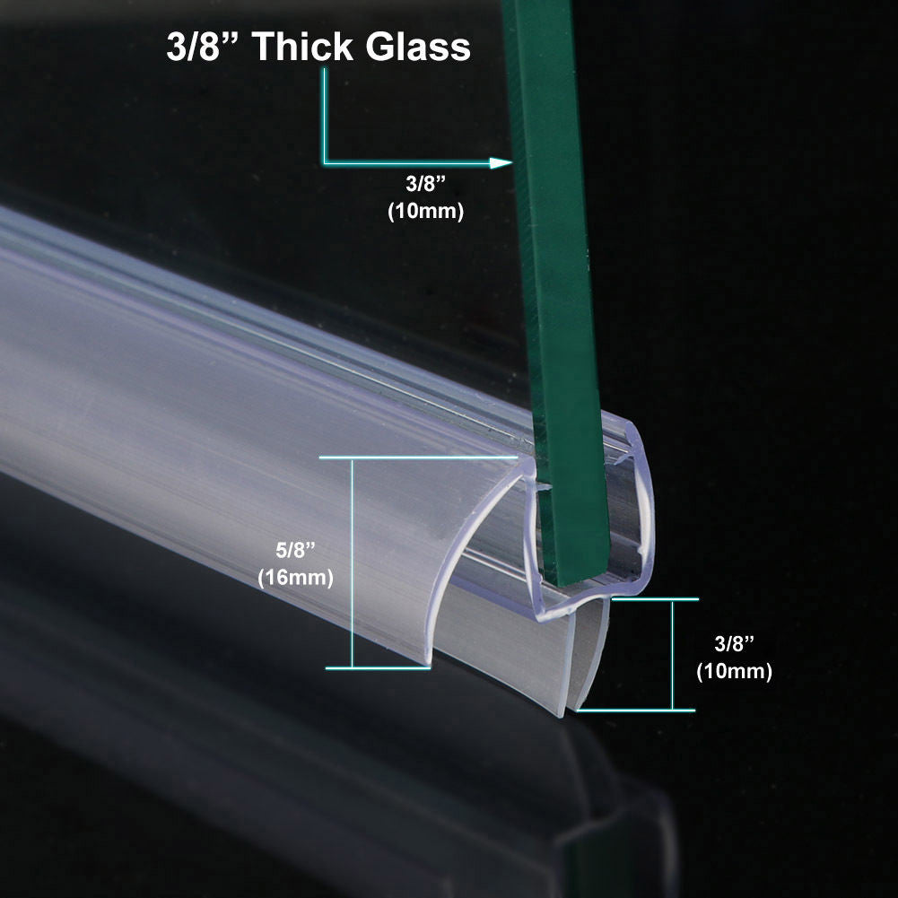 SUNNY SHOWER 36 in.L Bottom Sweep Seal Wipe Drip Rail Fit 3/8 in. Frameless Thickness Glass Shower Door
