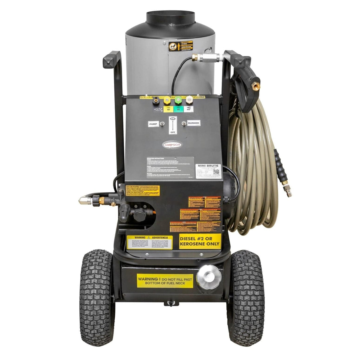 SIMPSON Mini Brute 1500 PSI at 1.8 GPM with Triplex Pump Hot Water Professional Electric Pressure Washer