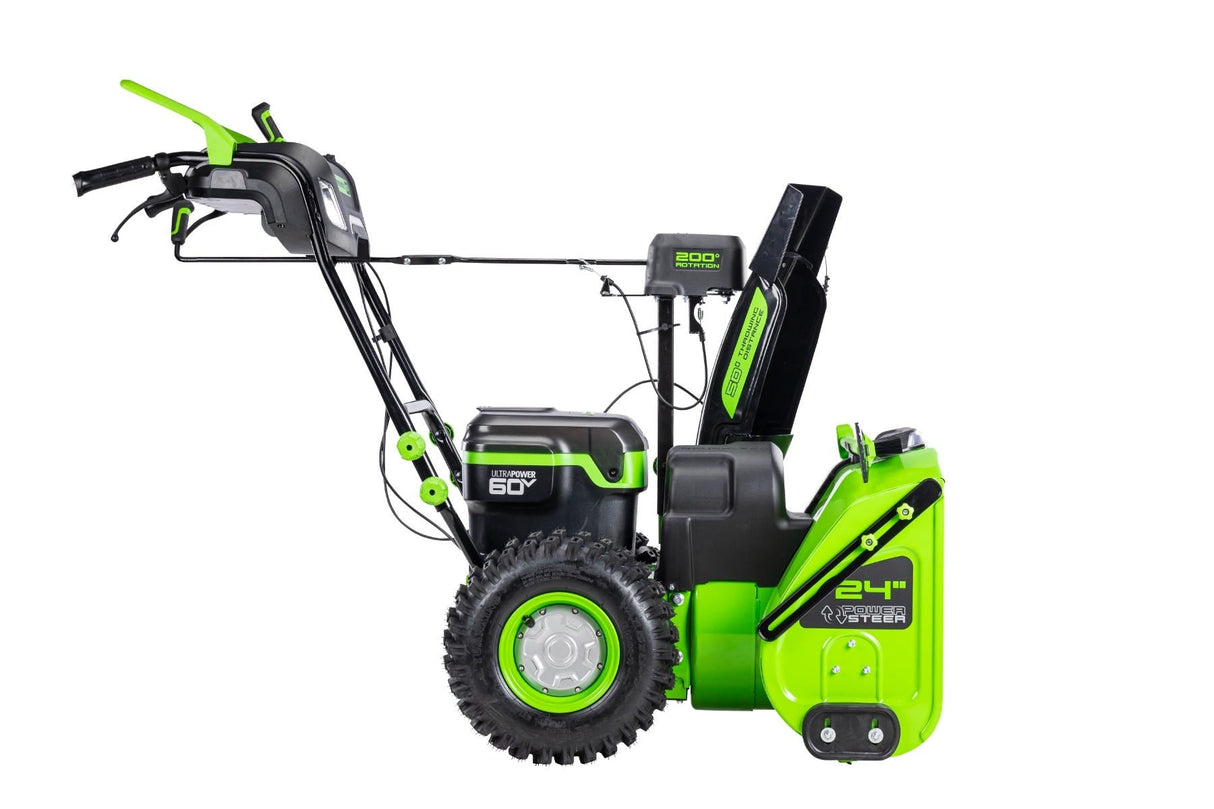 60V 24" Two-Stage Snow Blower with (2) 8.0 Ah Batteries and Dual-Port Charger