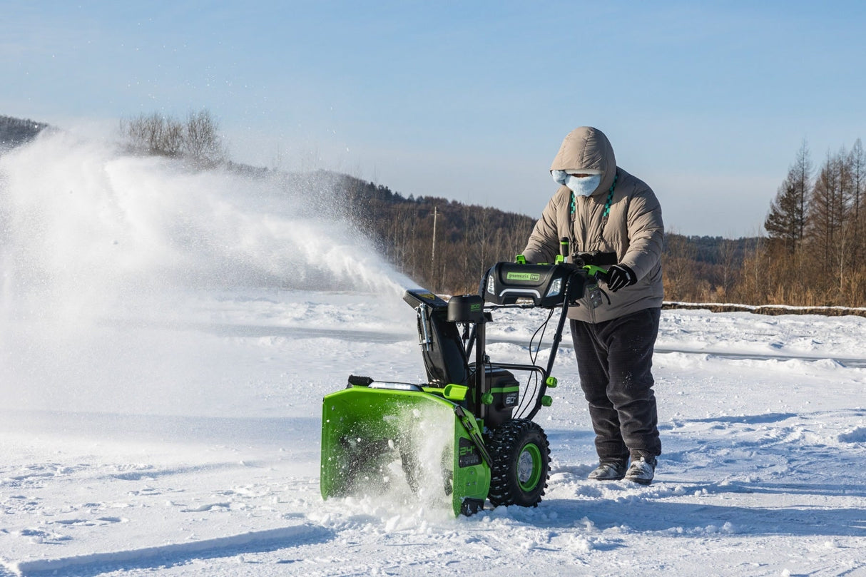 60V 24" Two-Stage Snow Blower with (2) 8.0 Ah Batteries and Dual-Port Charger