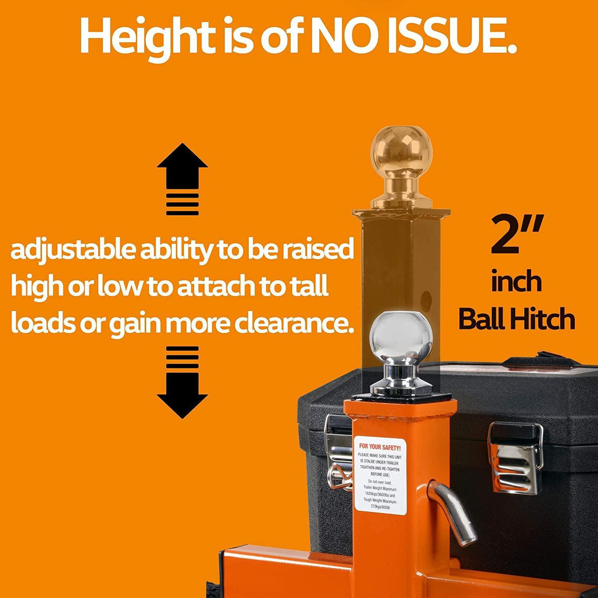 SuperHandy Electric Trailer Dolly - 2800 lbs. Towing Capacity, Self-Propelled, 24V 7Ah AGM Battery System