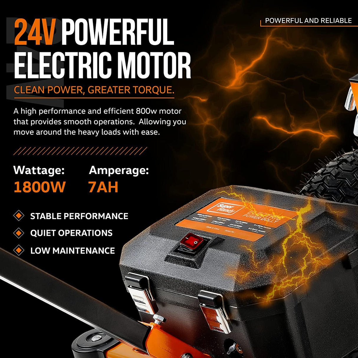 SuperHandy Electric Trailer Dolly 3600LBS Max Trailer Weight 600LB Max Tongue Weight