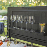 Keter Outdoor Patio Cooler Ice Chest Insulated Beverage Bar Cart, Gray