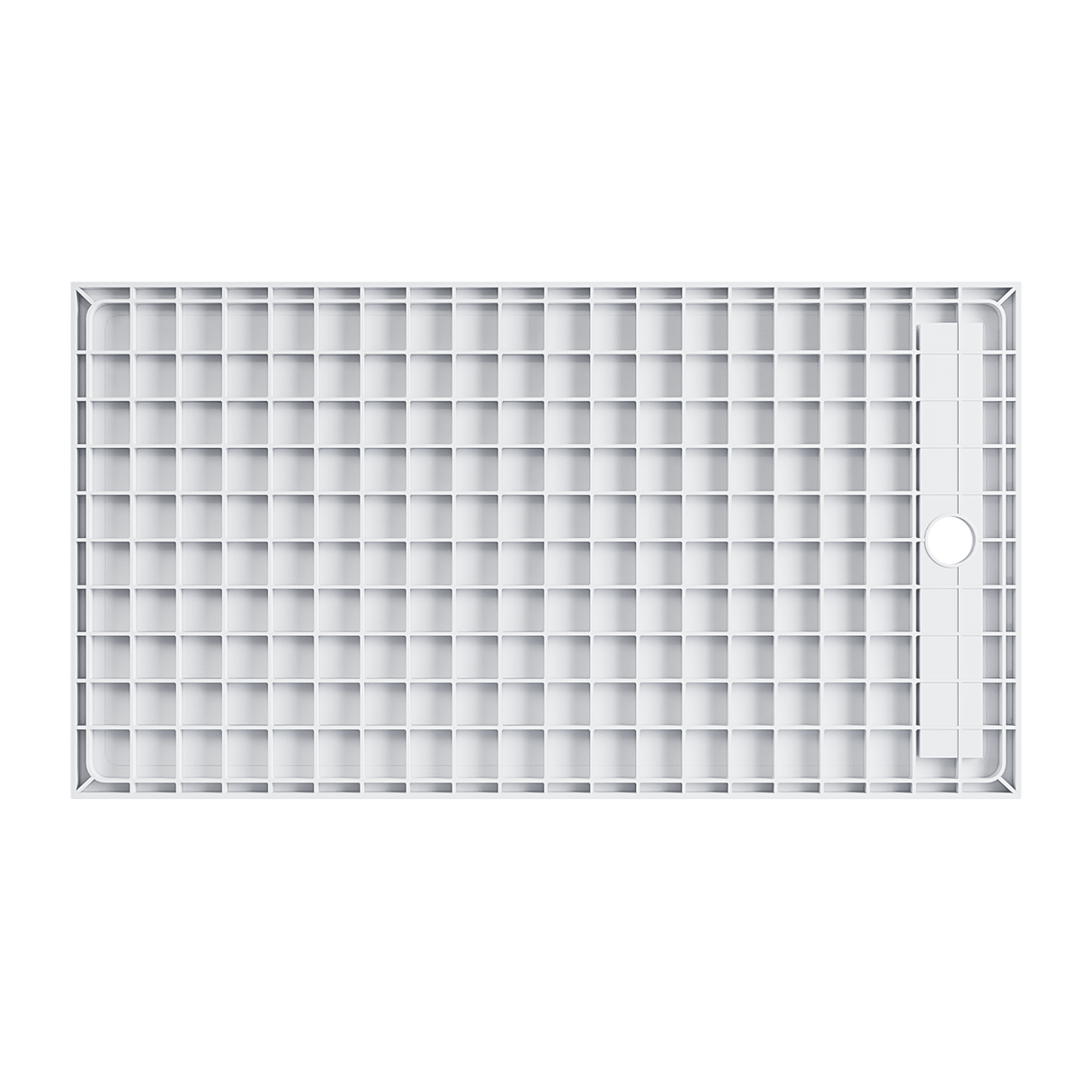 SUNNY SHOWER 32 in. D x 4 in. H White Left Drain Rectangular Base