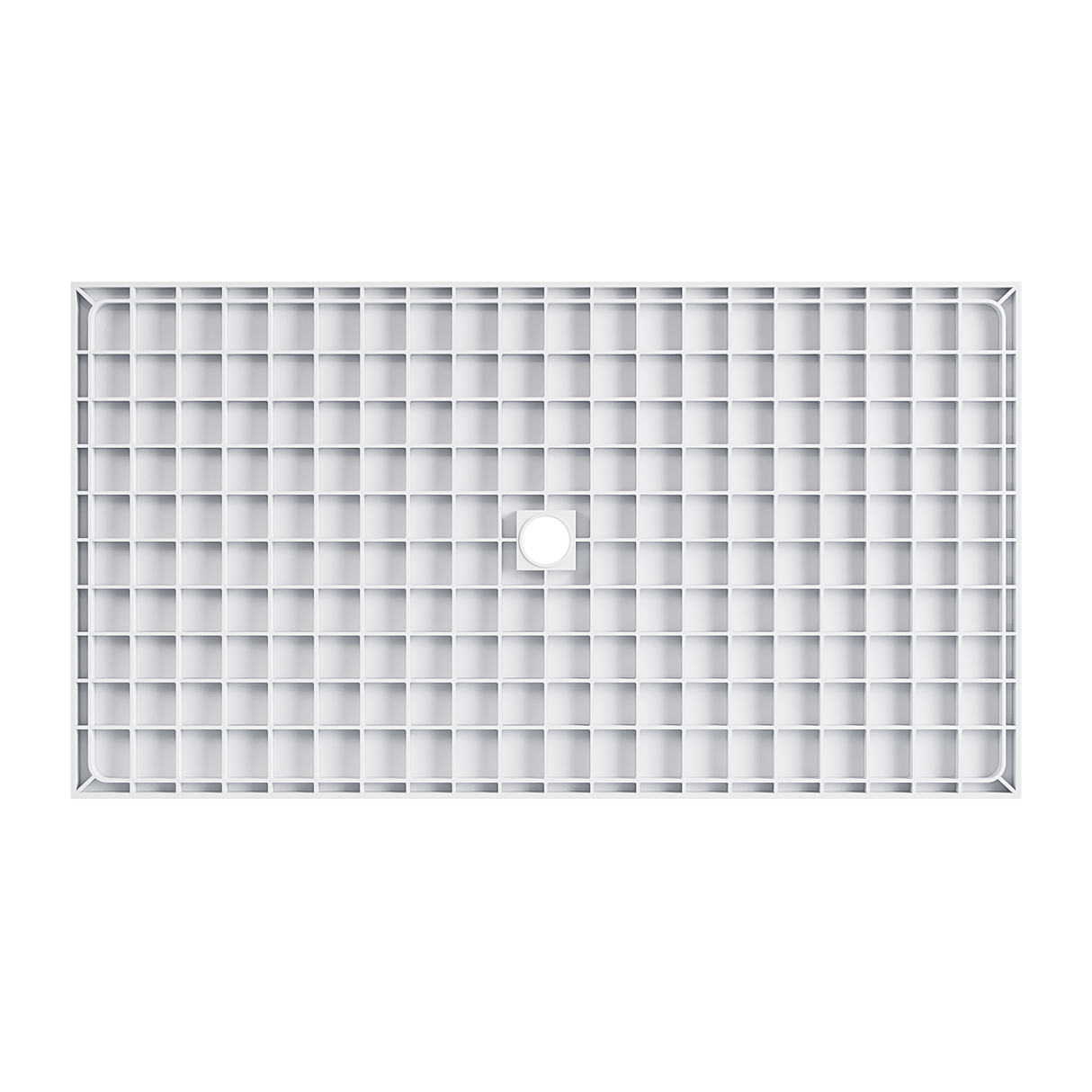 SUNNY SHOWER 32 in. D x 4 in. H White Center Drain Rectangular Base