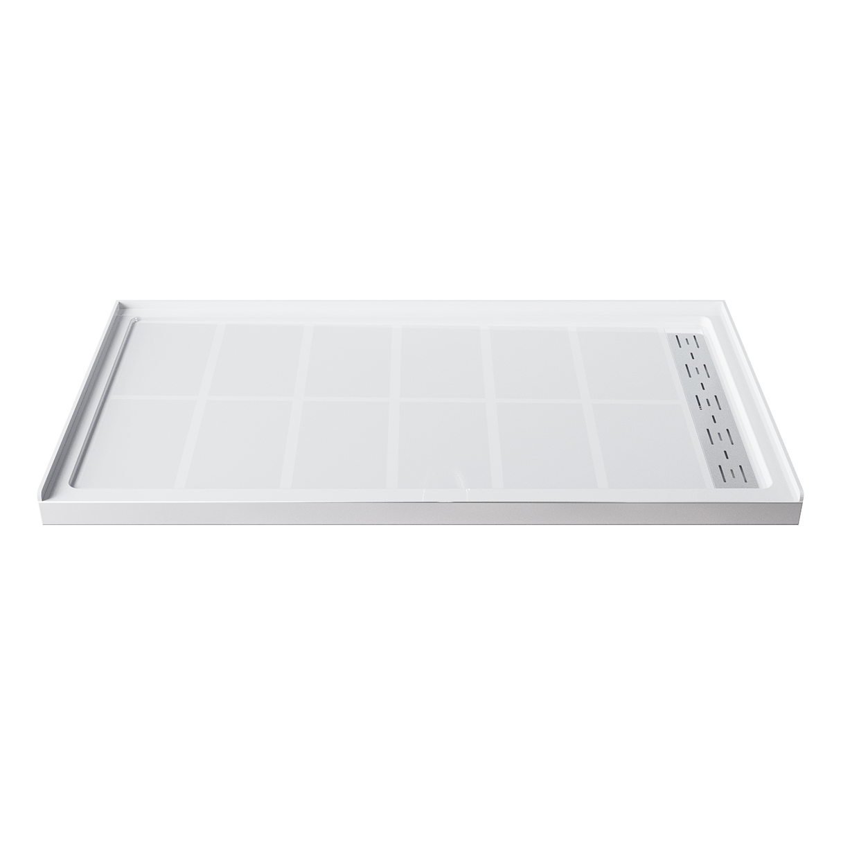 SUNNY SHOWER 32 in. W x 60 in. D x 4 in. H White Right Drain Rectangular Base