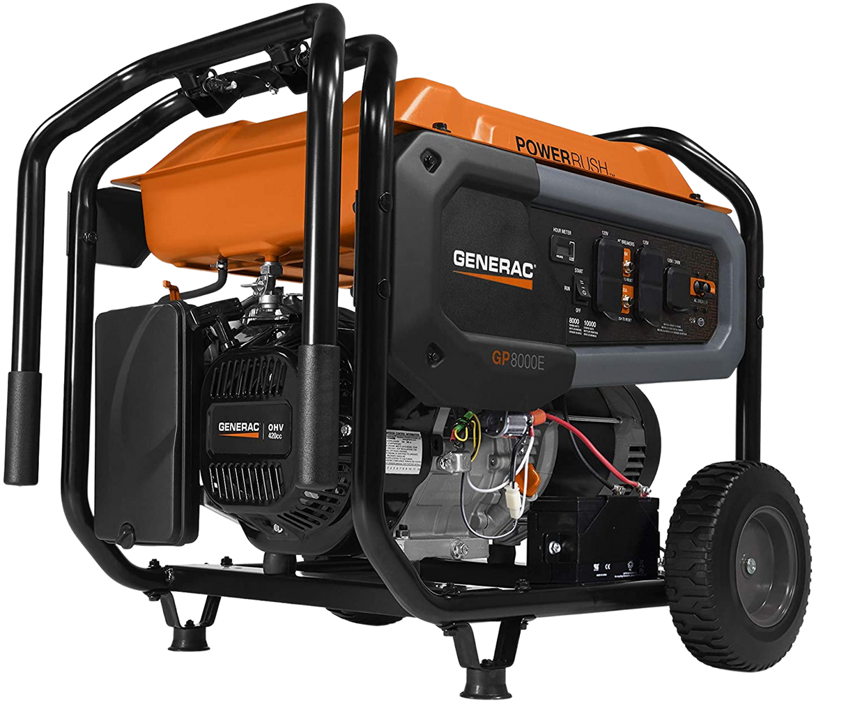 Generac GP8000E 8000W/10000W Electric Start PowerRush Gas Generator New