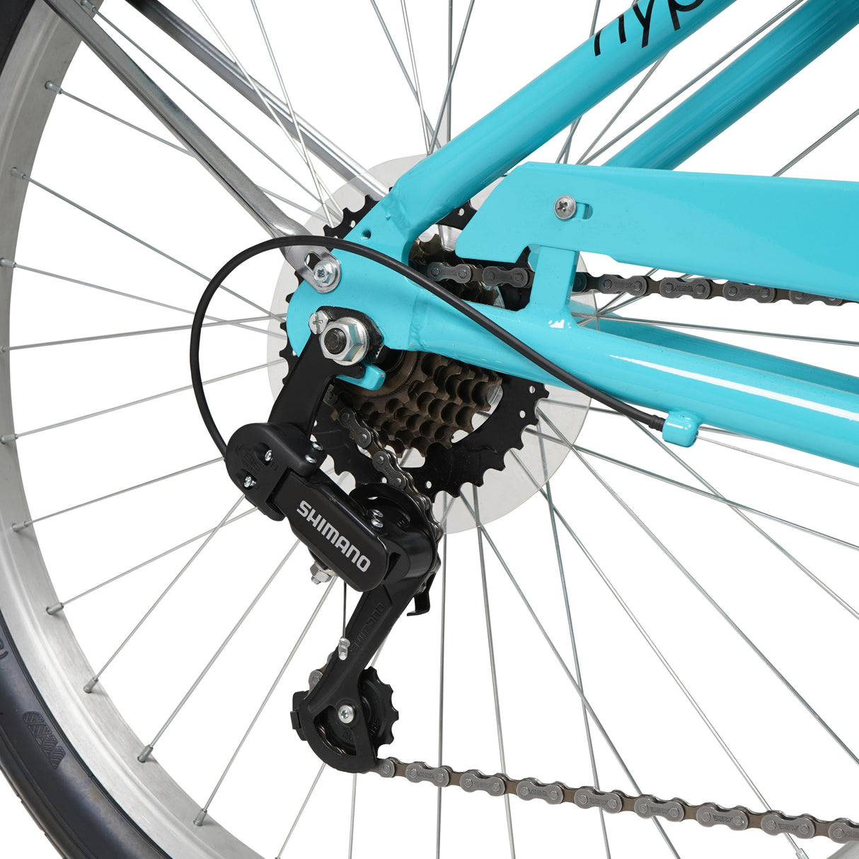 Hyper Bicycle 26" Woman's Commute Bike with Basket, Neon Teal