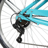 Hyper Bicycle 26" Woman's Commute Bike with Basket, Neon Teal