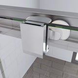 SUNNY SHOWER 36 in. W x 36 in. D x 72 in. H Brushed Nickel Corner Entry Enclosure With Sliding Doors And White Square Base