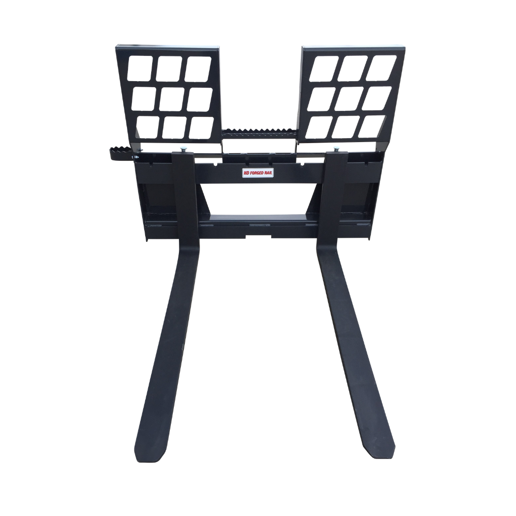 Stout Skid Steer Walk Through Pallet Fork Frame and Forks